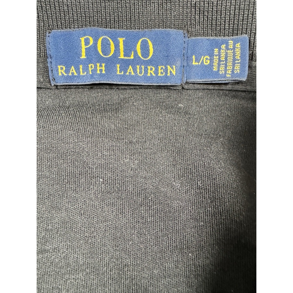 Polo Ralph Lauren Mens Polo Shirt Large Black White Pony Short Sleeve - Picture 2 of 6
